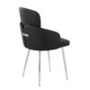 Dahlia - Contemporary Dining Chair (Set of 2) - Chrome / Black - Image 4