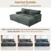 Oversized Double Chaise Lounge Sofa Bed Cloud Couch Upholstered Sleeper Sofa Daybed With 2 Supportive Pillows, USB Ports And Cup Holders - Dark Gray - Image 8