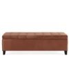 Wendover - Elegant Velvet Tufted Storage Bench With Lift Up Top And Birch Wood Legs - Ochre - Image 6