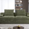Nimbus - Oversized Full Foam 4 Seater Couch For Living Room Upholstered In Soft Corduroy, Wide Armrests - Green - Image 8