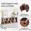 Minimalist Cube TV Stand With Adjustable Open Storage Shelves - Acacia Wood - Image 11