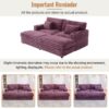 Oversized Double Chaise Lounge Sofa Bed With USB Ports & Cup Holders - Wine Red - Image 8