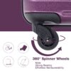 Expandable 3 Piece Luggage Sets Pc Lightweight & Durable Suitcase With Two Hooks, Spinner Wheels, Tsa Lock, (21/25/29) - Dark Purple - Image 6