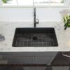 28" Undermount Kitchen Sink 16 Gauge 10" Deep Single Bowl - Gunmetal Black - Image 4