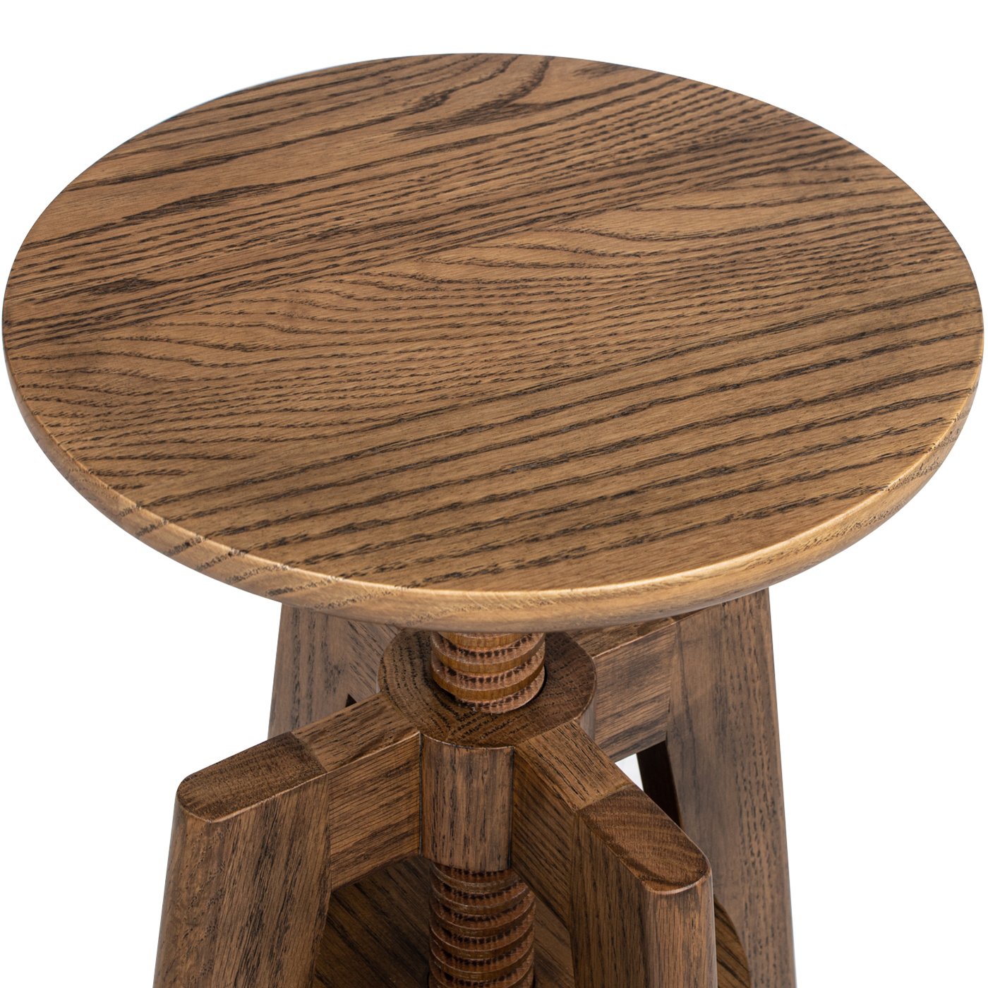 Spencer - Minimalist Oak Adjustable Bar Counter Stool - Walnut Brown Oak - Image 13
