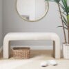 Modern Boucle Waterfall Bench - Cream - Image 2