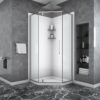 Semi Frameless Neo Angle Hinged Shower Enclosure With Clear Tempered Glass - Brushed Nickel - Image 4