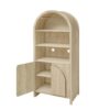 Arched Kitchen Pantry, Modern Farmhouse Wood Kitchen Storage Cabinets, Arched Storage Display Cabinet With Adjustable Shelves, Versatile Cupboard For Kitchen, Dining Room - Natural - Image 16