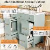 36" Bathroom Vanity With Sink, Soft Close Doors, Adjustable Shelves, And Hairdryer Storage - Green - Image 9