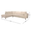 Amara - Left Sectional Sofa - Cream - Image 6