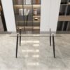 Modern Minimalist Rectangular Glass Dining Table With Tempered Glass Top Metal Legs, For 4 - 6 - Transparent - Image 6
