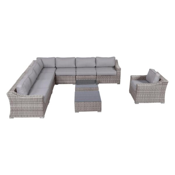 7 Person Patio Seating Group With Cushions - Gray