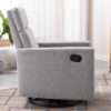 Modern Upholstered Rocker Nursery Chair Plush Seating Glider Swivel Recliner Chair - Gray - Image 9
