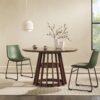 Round Dining Table With Pedestal Base - Brown - Image 3