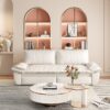 Queen Pull Out Sofa Bed, 3 In 1 Convertible Sleeper Sofa, Multi Functional Loveseat Bed - Beige - Image 7