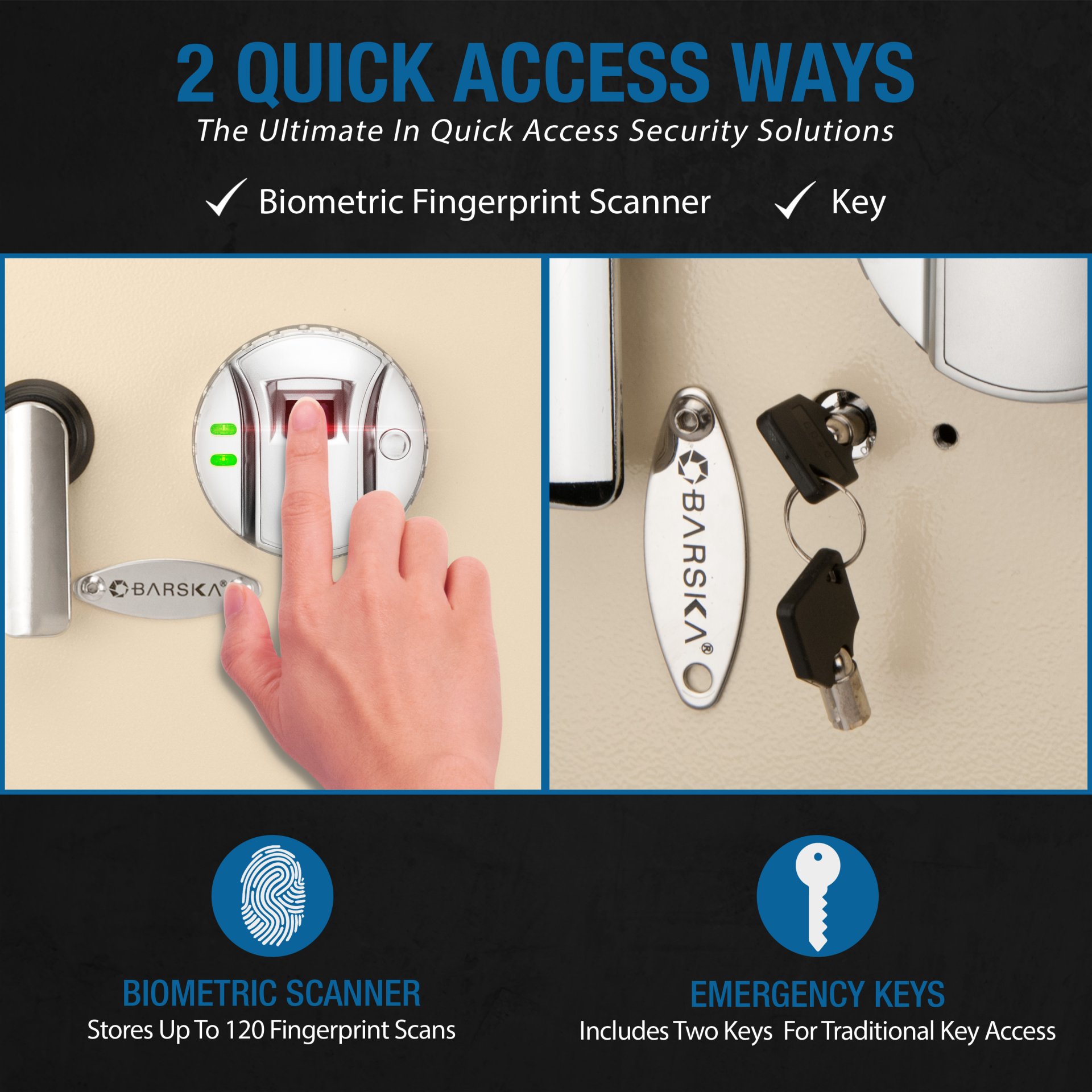 0.82 Cubic Ft Left Open Biometric Wall Safe - Image 10