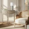 Vintage Inspired Storage Console Table With Fluted Doors - Reclaimed Wheat - Image 5