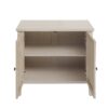 2 Door Carved Storage Cabinet With Adjustable Shelf, Accent Furniture For Living Room, Hallway, Kitchen - Natural - Image 16