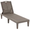 2 Piece Outdoor Chaise Lounges With Adjustable Backrest In Light Polypropylene Resin - Light Brown - Image 10
