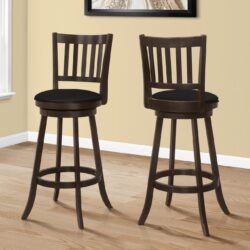 Swivel Stool Bar Height, Transitional Comfortable Seating (Set of 2) - Espresso