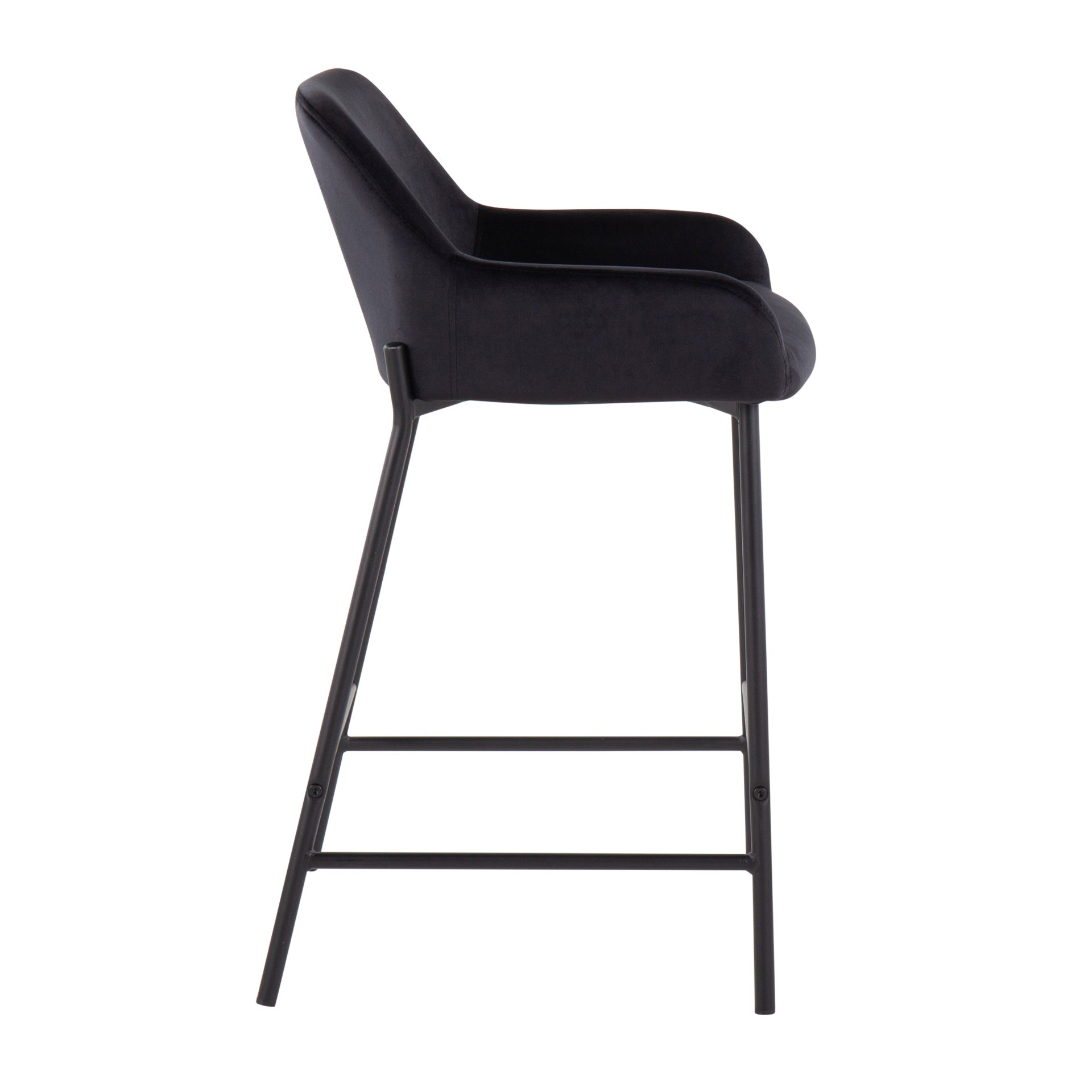 Daniella - Industrial Fixed Height Counter Stool (Set of 2) - Black - Image 3