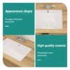 Rectangular Undermount Bathroom Sink, Overflow - White - Image 7