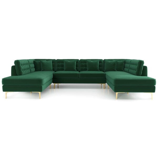 Brooke - U Shape Corner Sofa - Green
