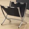 Magazine Rack Standing Organizer Storage Leather Look - Black - Image 2