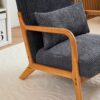 Accent Chair With Pillow Upholstered - Antique Dark Gray - Image 10