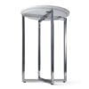 Marsden - Side Table With Polished Stainless Steel Base - White / Silver - Image 2