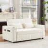 Pull Out Sofa Bed Convertible Couch Loveseat Sofa Modern Sleeper Sofa With Adjustable Backrest For Living Room - Beige - Image 10