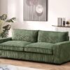 Luxe - Corduroy Sofa With Sleek Design, Spacious And Comfortable 3 Seater Couch - Green - Image 9