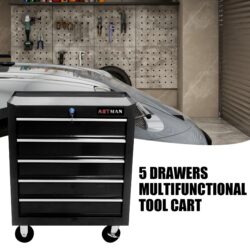 5 Drawers Multifunctional Tool Cart With Wheels - Black