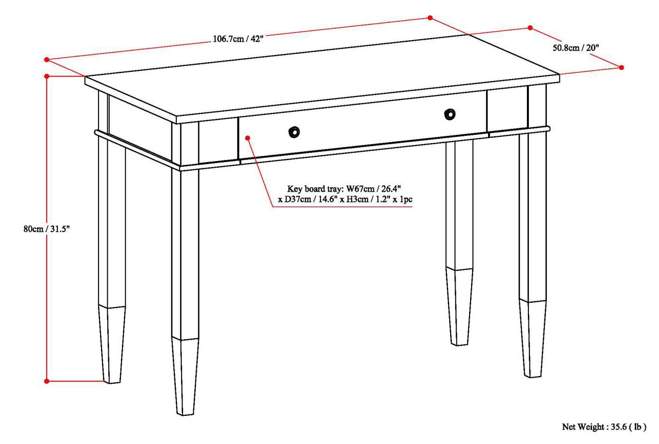 Carlton - Home Office Desk - Dark Tobacco Brown - Image 7