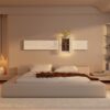 3D LED Sandstone Wall Decor With Simulated Plants, Glass Vase & Remote Control - Light Coffee - Image 2