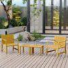 2 Piece Indoor / Outdoor Furniture Set (One Chair And 1 Coffee Table), UV Resistant, Waterproof And Durable - Brick Yellow - Image 11