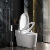 Smart 1 Piece Bidet Toilet With Warm Air Dryer Heated Seat LED Night Light Auto Open / Close - White - Image 2