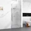 Semi Frameless Circular Pivot Shower Door Chrome 24" X 72" With 1 / 4" Sgcc Tempered Glass - Chrome - Image 4