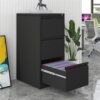 4 Drawer Vertical File Cabinet With Lock For Home Office Organizer Metal Filing Cabinet Letter / A4 / Legal Size - Black - Image 7