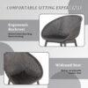 2 Piece Durable Single Chair With Mesh Hollow Out Design - Warm Gray - Image 12