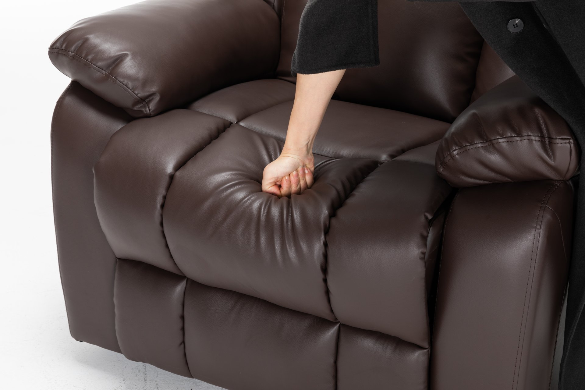 Electric Power Massage Recliner Chair - Dark Brown - Image 5