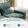 L Shaped Sectional Sofa With Movable Ottoman - Green - Image 9