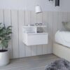 Flopini - Floating Nightstand With 1 Drawer, Compact Size - White - Image 2