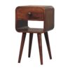 Mini Curved Bedside Table With Lower Slot - Caramel - Image 3