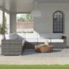 Luxurious Weather Resistant Wicker Patio Sectional - Gray Mix - Image 5
