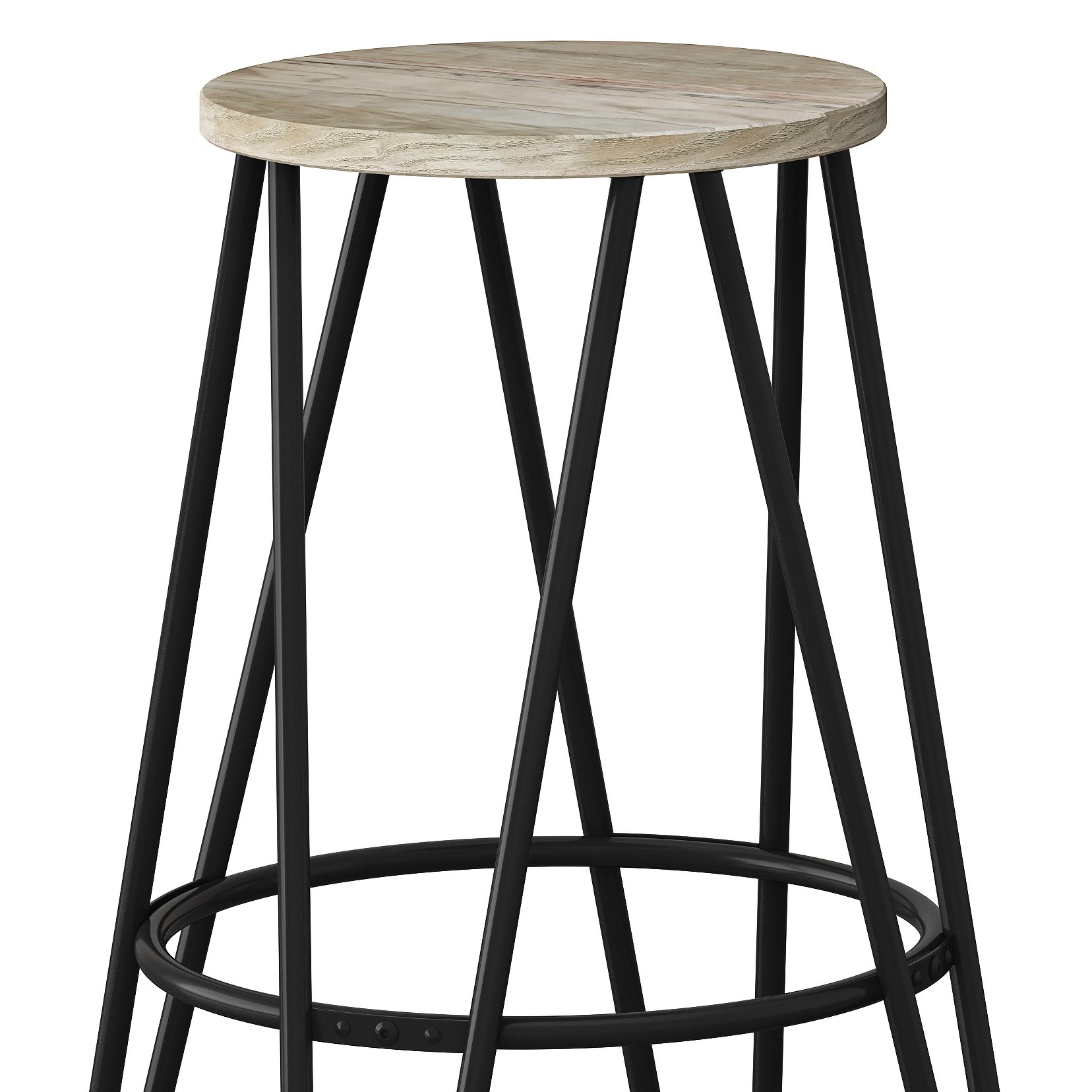 Simeon - Counter Height Stool With Wood Seat (Set of 2) - Natural / Black - Image 4