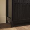 Transitional Wide Reeded Bookshelf With Drawers On Bottom - Black - Image 9