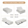 4 In 1 Sofa Bed, Chair Bed, Multi - Function Folding Ottoman Bed With Storage Pocket And USB Port For Small Room Apartment, Living Room, Bedroom, Hallway - White - Image 5
