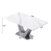 70.84" Modern Artificial Stone Panel V-Shaped Metal Legs, Can Accommodate 6-8 People - White / Gray - Image 3