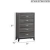 Glasgow - Chest Wood 5 Drawer Storage - Gray - Image 3